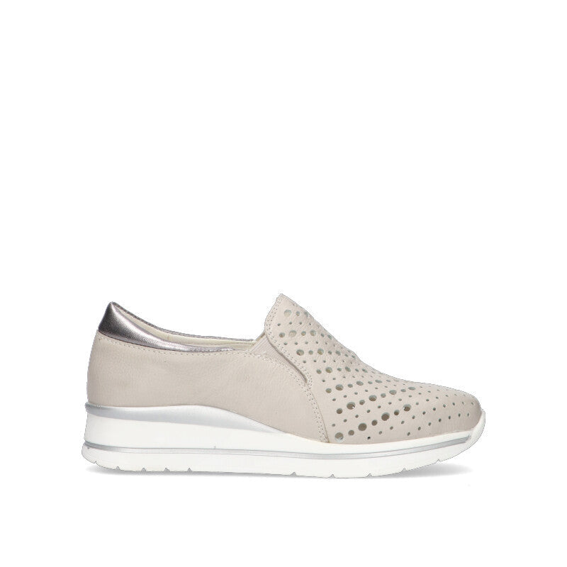 CAMILA Scarpa comfort donna panna in pelle