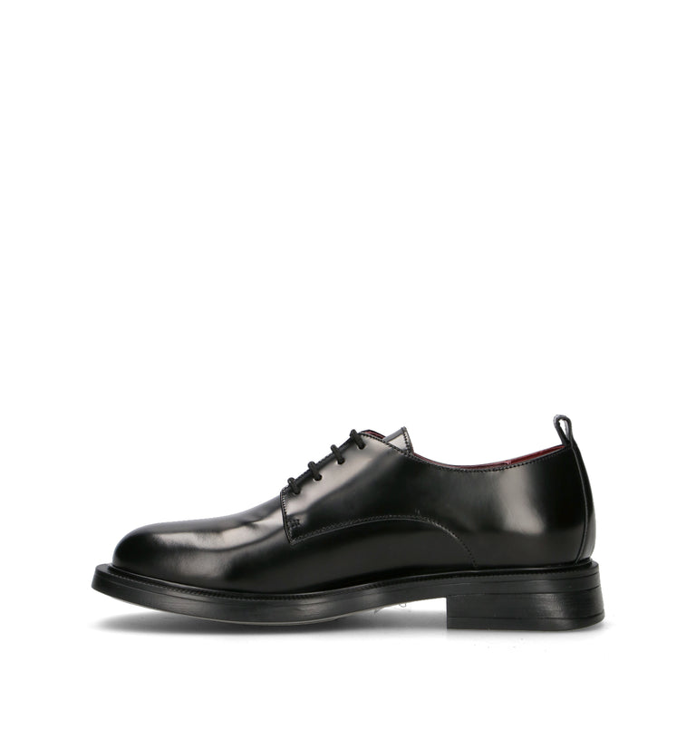 LORENZO MARI Stringata donna nera in pelle
