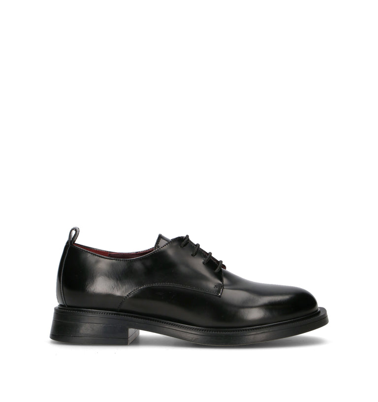 LORENZO MARI Stringata donna nera in pelle