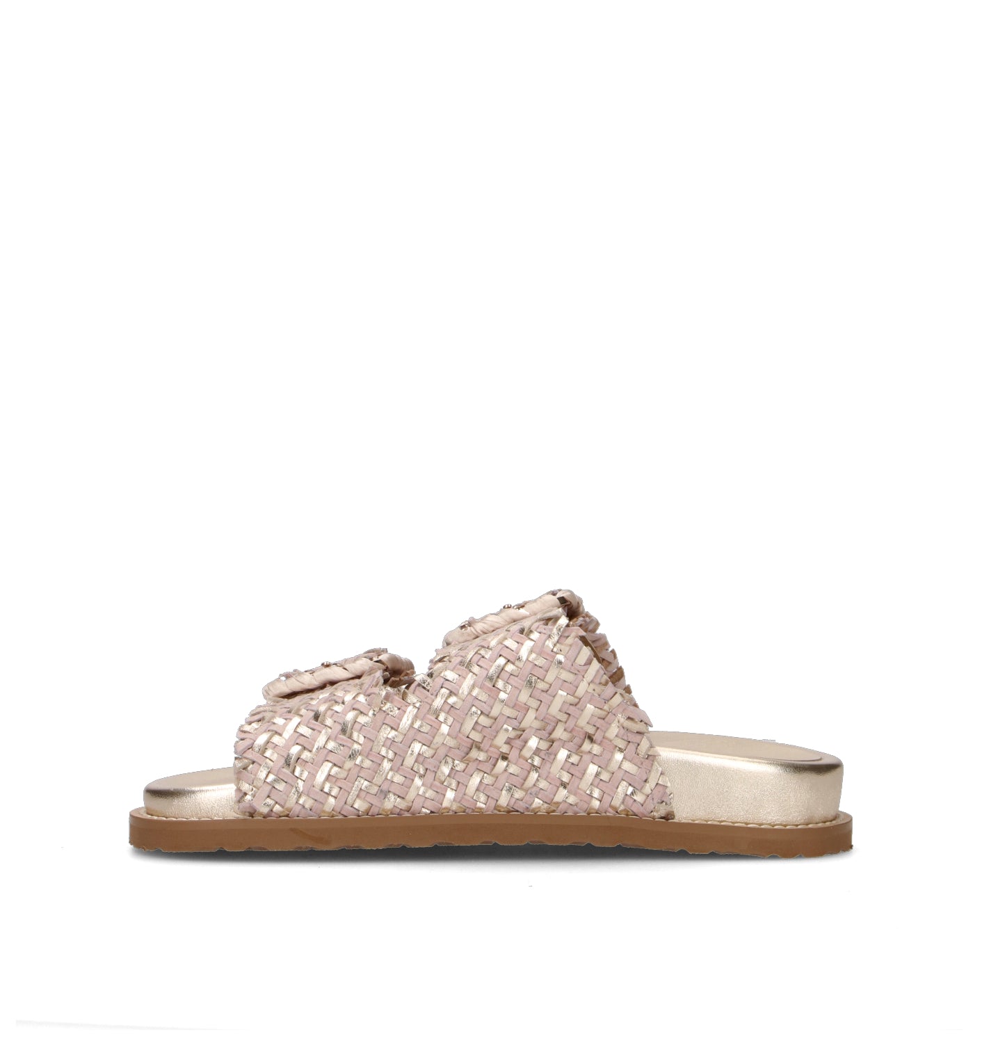 CORAL BLUE Ciabatta donna oro/rosa in pelle