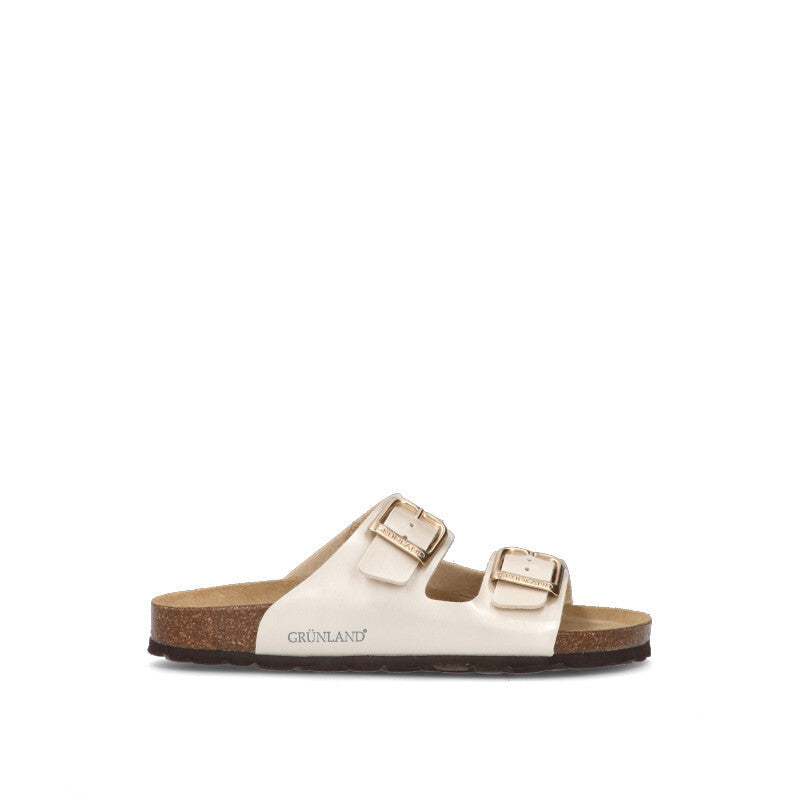 GRUNLAND Ciabatta donna platino