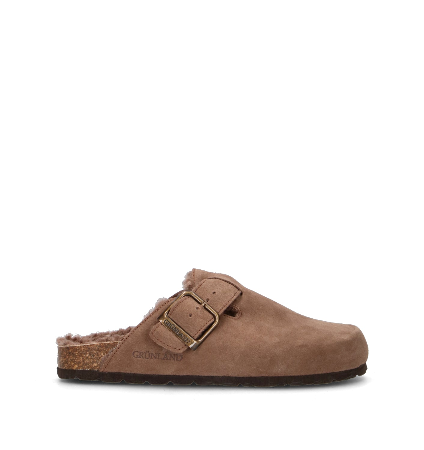 GRUNLAND Pantofola donna taupe in suede
