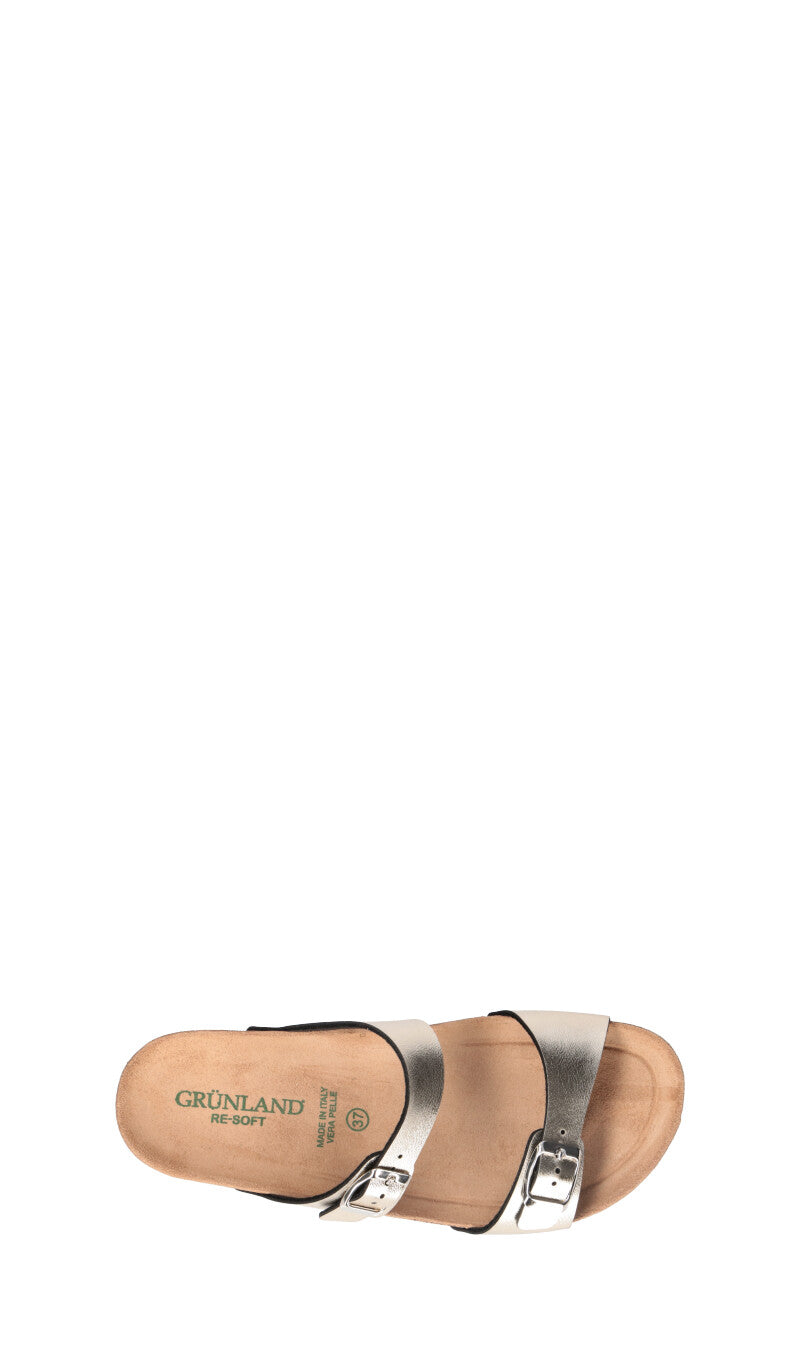 GRUNLAND Ciabatta donna platino