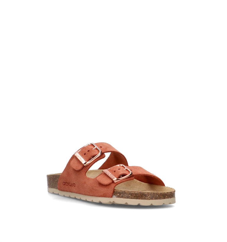 GRUNLAND Ciabatta donna mattone in suede