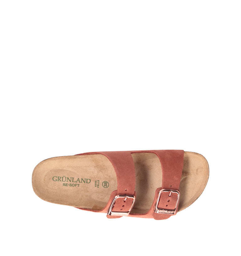 GRUNLAND Ciabatta donna mattone in suede