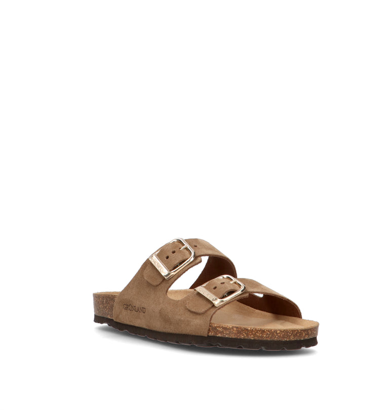 GRUNLAND Ciabatta donna taupe in suede