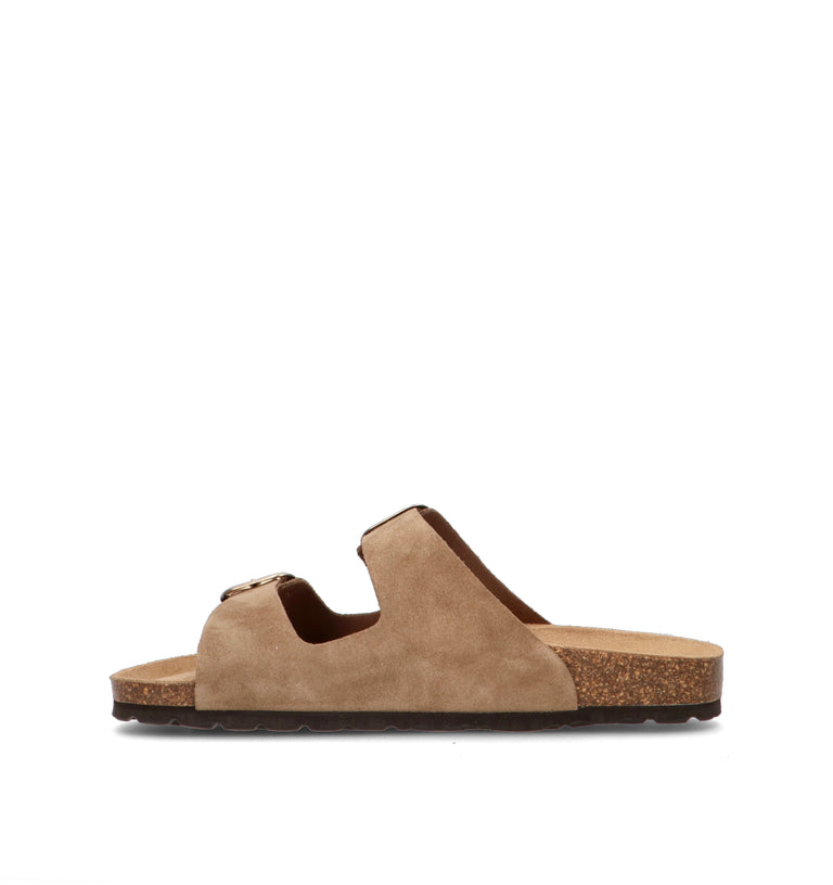GRUNLAND Ciabatta donna taupe in suede