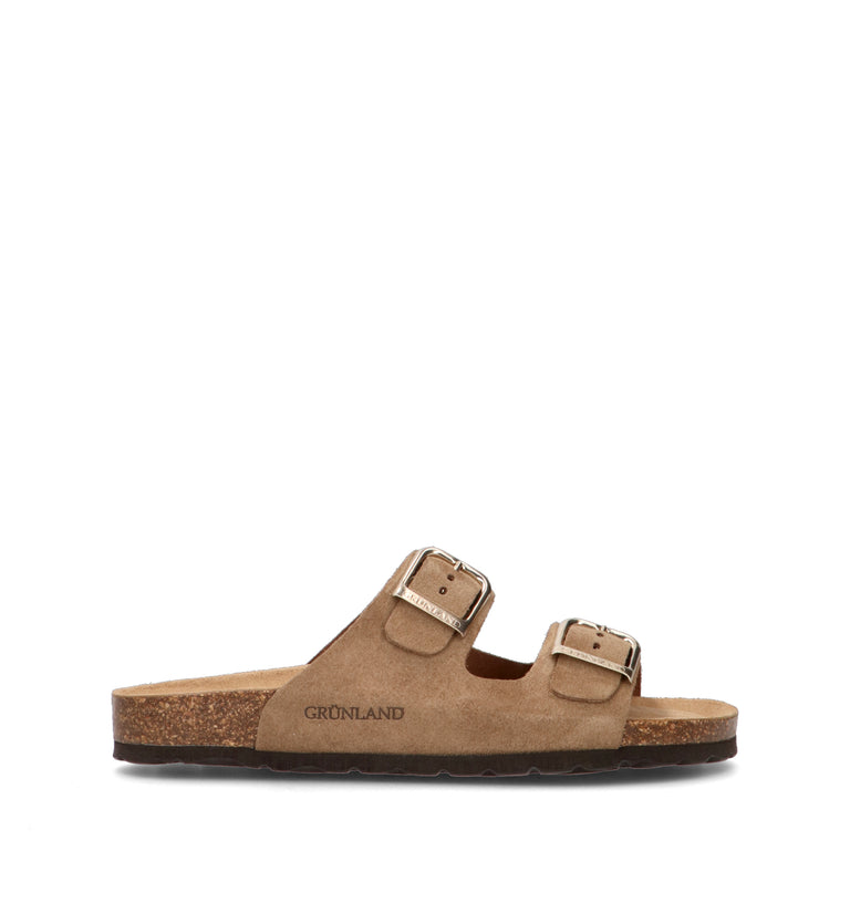 GRUNLAND Ciabatta donna taupe in suede