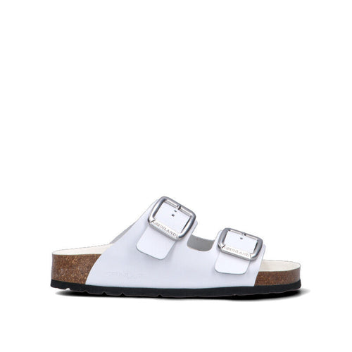 GRUNLAND Ciabatta donna bianca in pelle