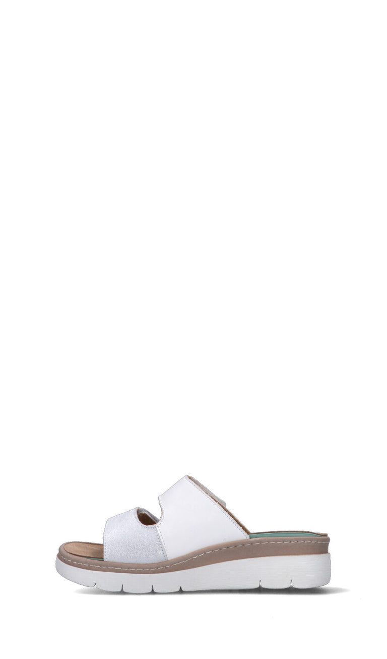 GRUNLAND Ciabatta donna bianca in pelle