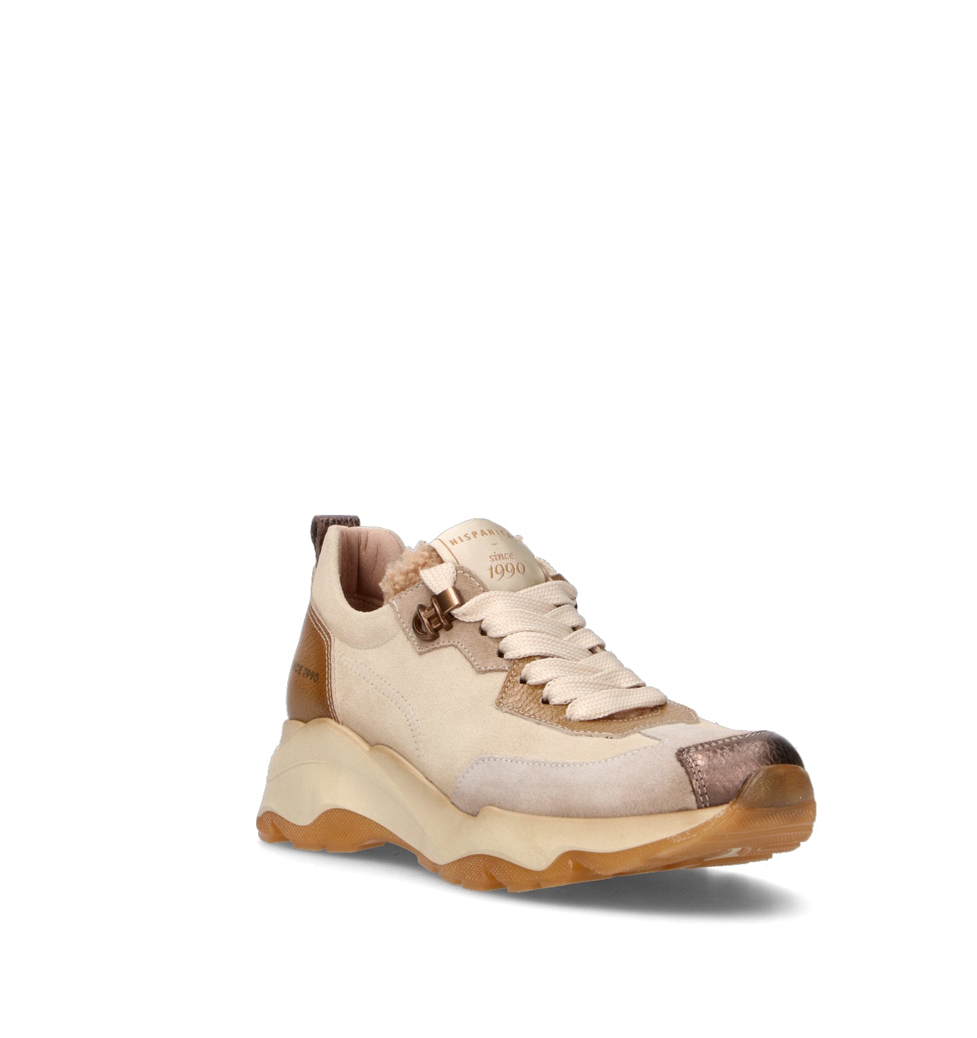 HISPANITAS Sneaker donna beige in suede