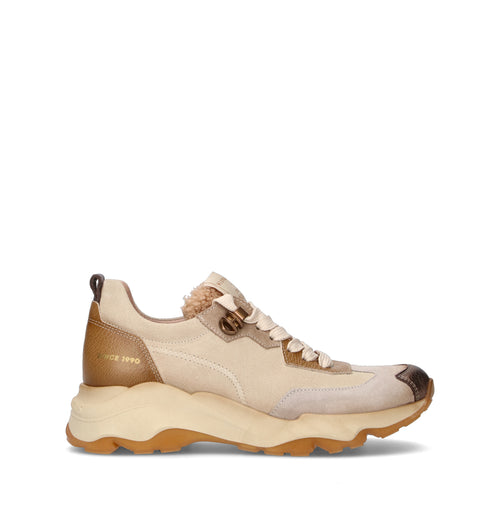 HISPANITAS Sneaker donna beige in suede