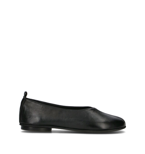 POEVE Ballerina donna nera in pelle