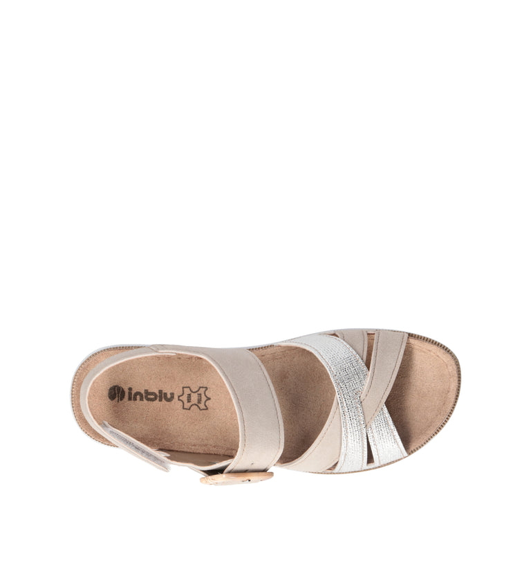 INBLU Sandalo donna bianco/beige