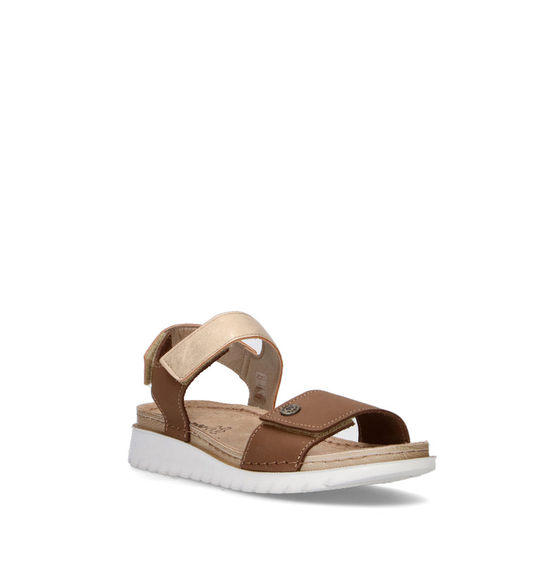INBLU Sandalo donna marrone in pelle