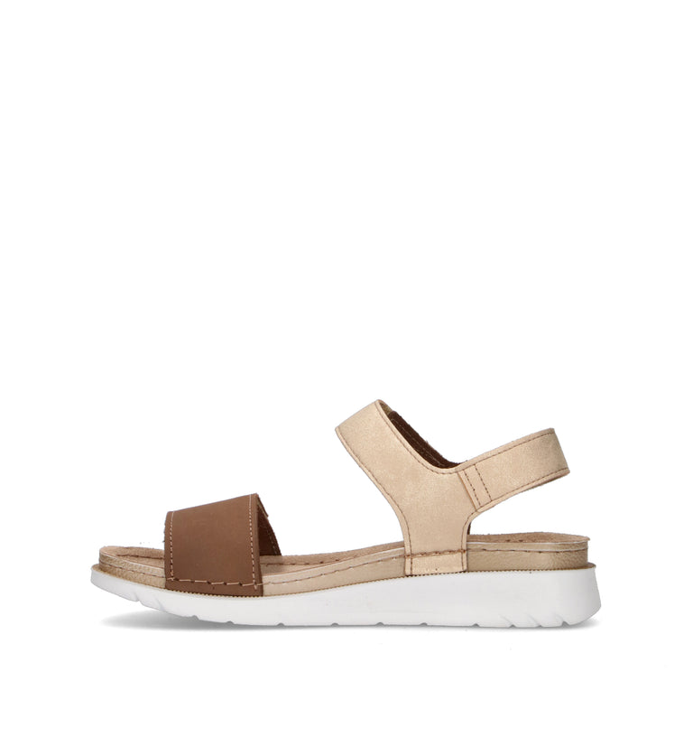 INBLU Sandalo donna marrone in pelle