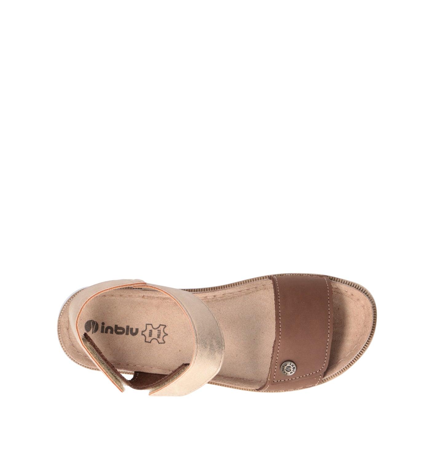 INBLU Sandalo donna marrone in pelle