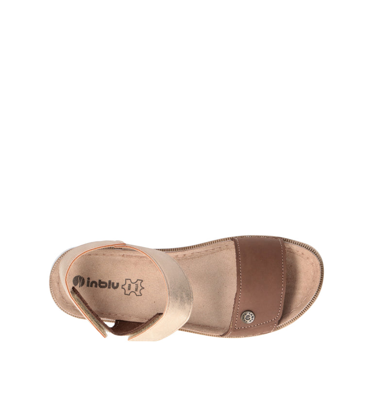 INBLU Sandalo donna marrone in pelle
