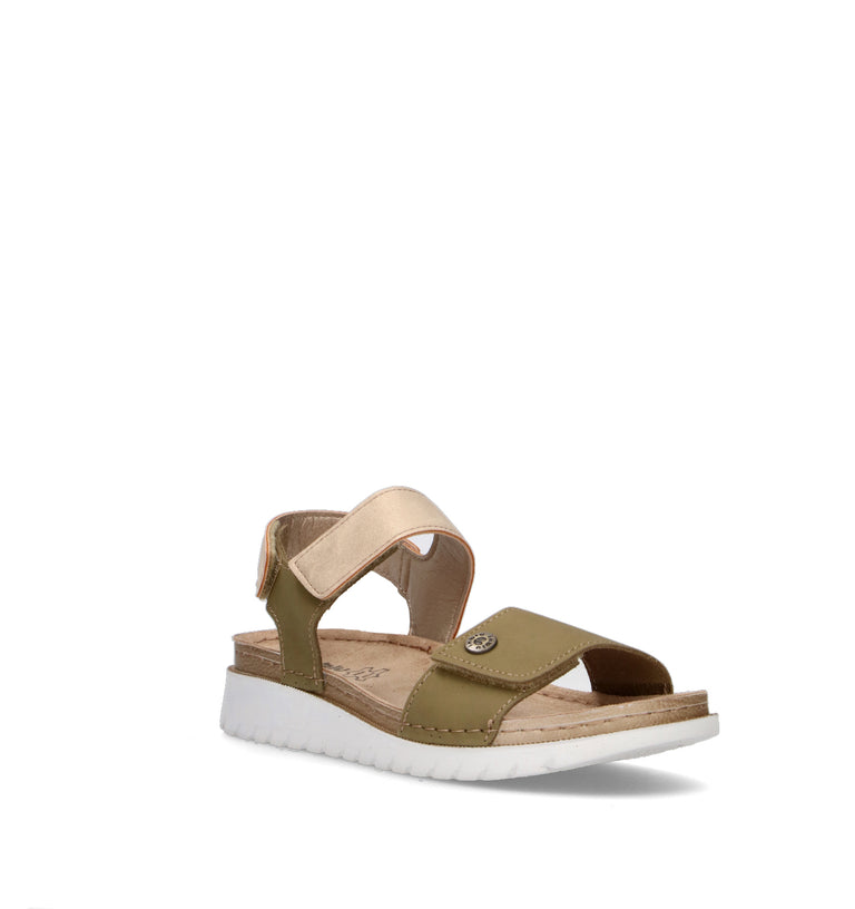 INBLU Sandalo donna verde in pelle