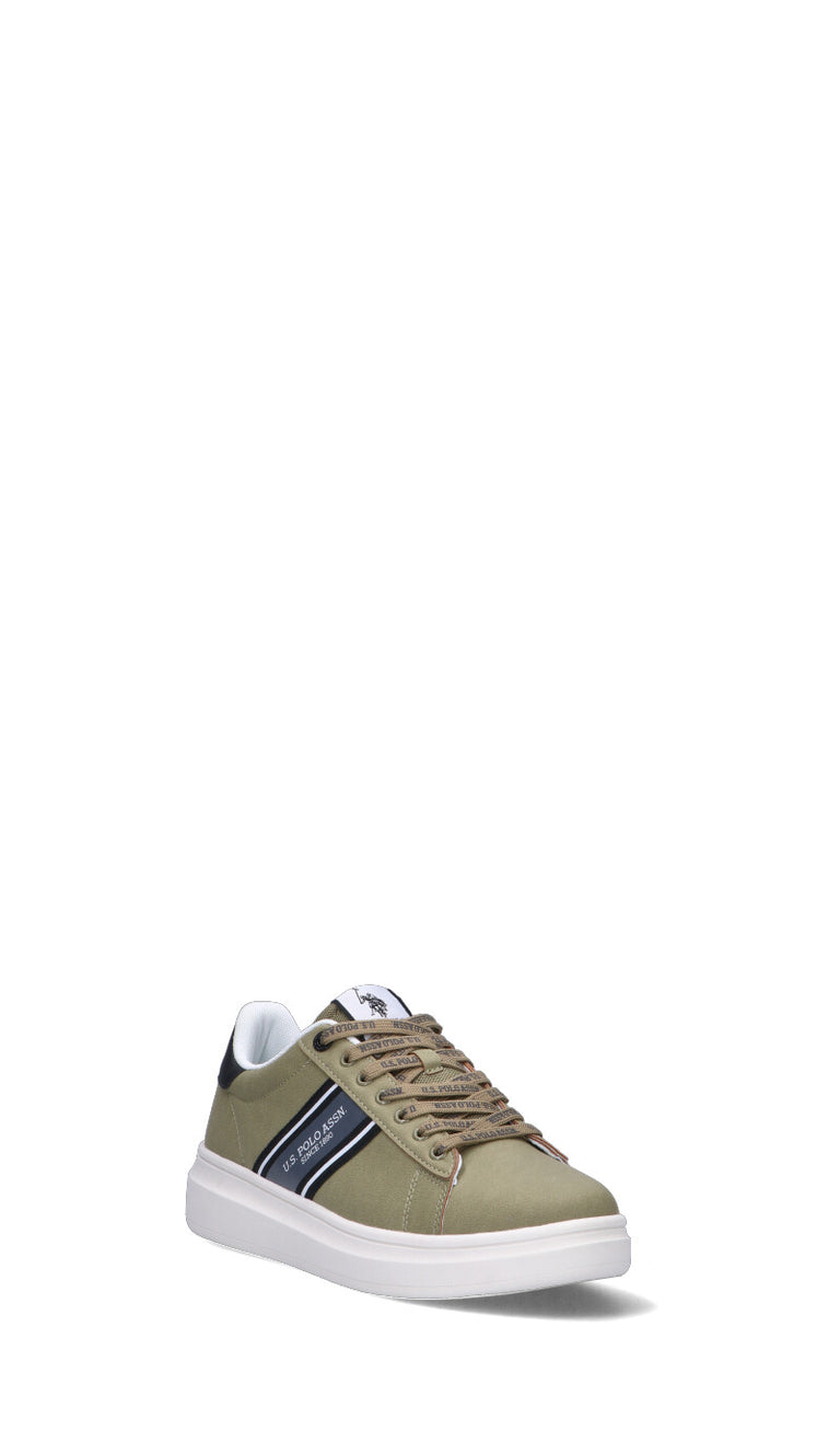 U.S. POLO ASSN. Sneaker uomo verde militare/nera in pelle