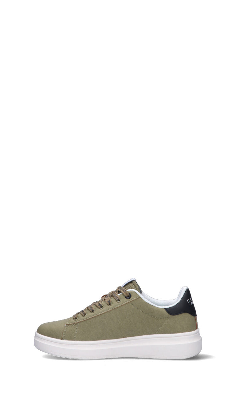 U.S. POLO ASSN. Sneaker uomo verde militare/nera in pelle