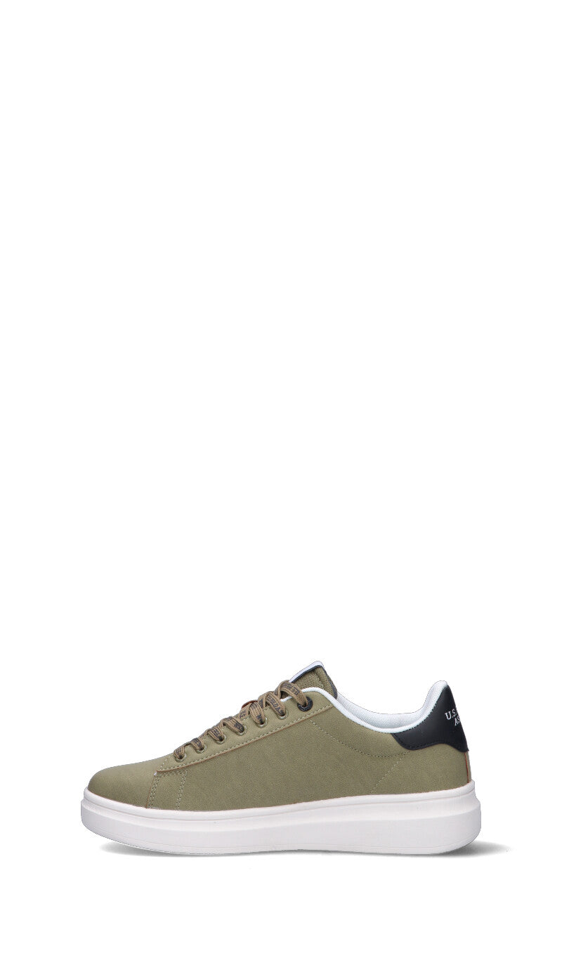 U.S. POLO ASSN. Sneaker uomo verde militare/nera in pelle