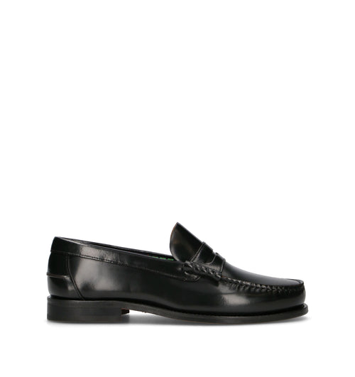 SAXONE Mocassino uomo nero in pelle