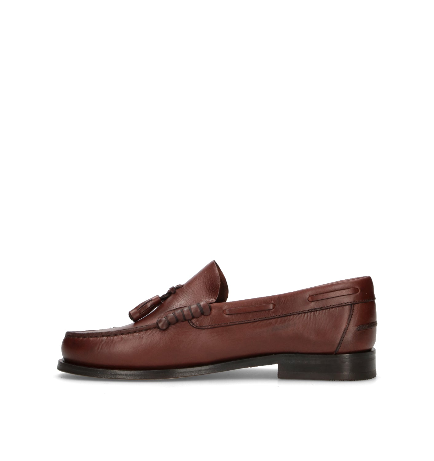 SAXONE Mocassino uomo red brown in pelle