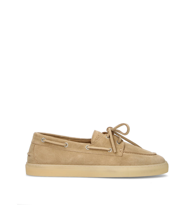 COPENHAGEN Scarpa barca uomo beige in suede