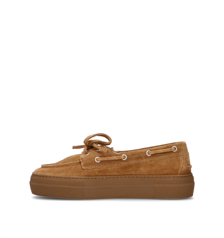 COPENHAGEN Scarpa barca donna marrone in suede