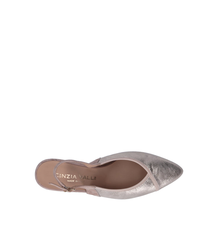 CINZIA VALLE Slingback donna beige in pelle