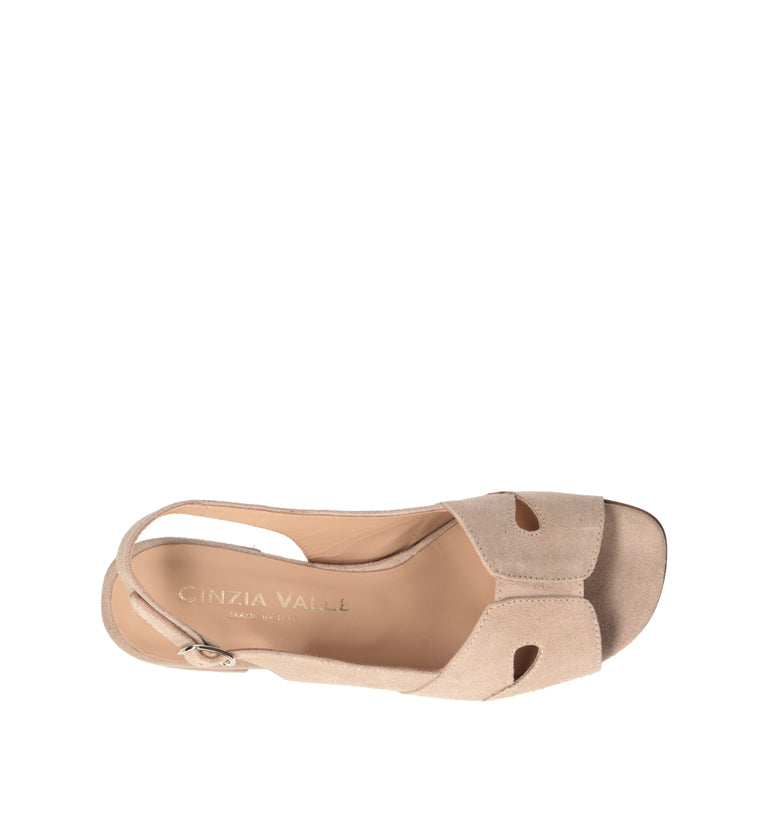 CINZIA VALLE Sandalo donna beige in suede