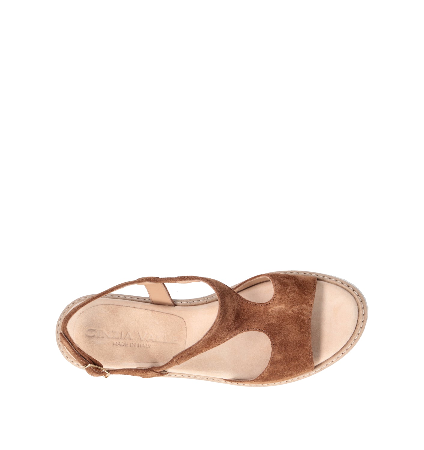 CINZIA VALLE Sandalo donna marrone in suede