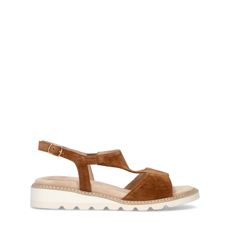 CINZIA VALLE Sandalo donna marrone in suede