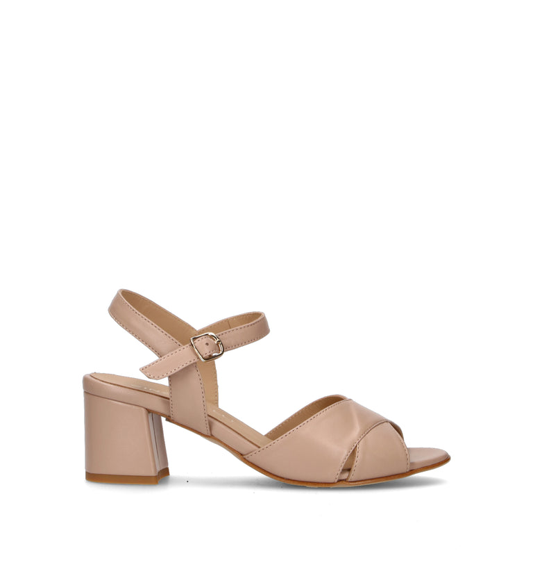 CINZIA VALLE Sandalo donna nude in pelle
