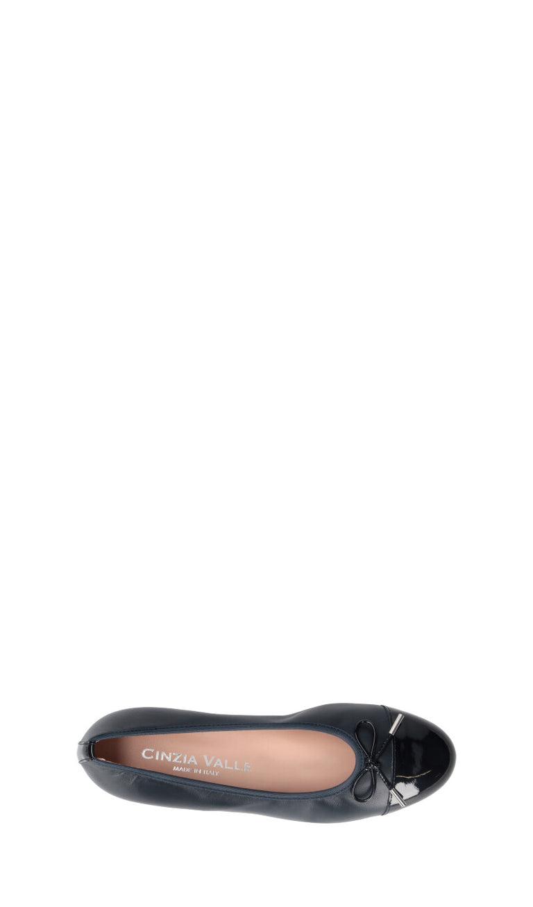 CINZIA VALLE Ballerina donna blu in pelle