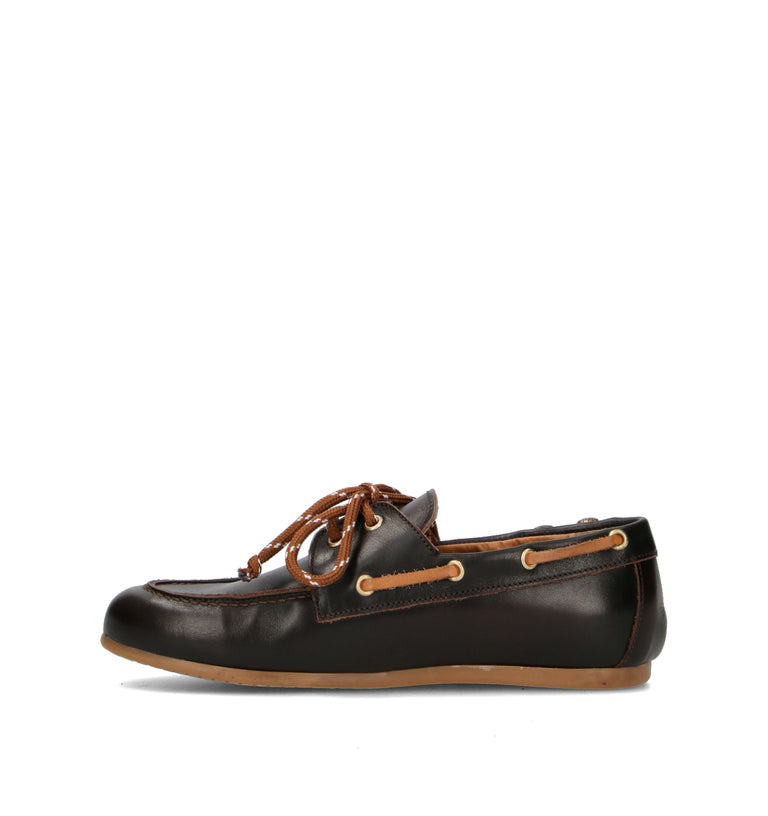 DOROTHYD Scarpa barca donna testa di moro in pelle
