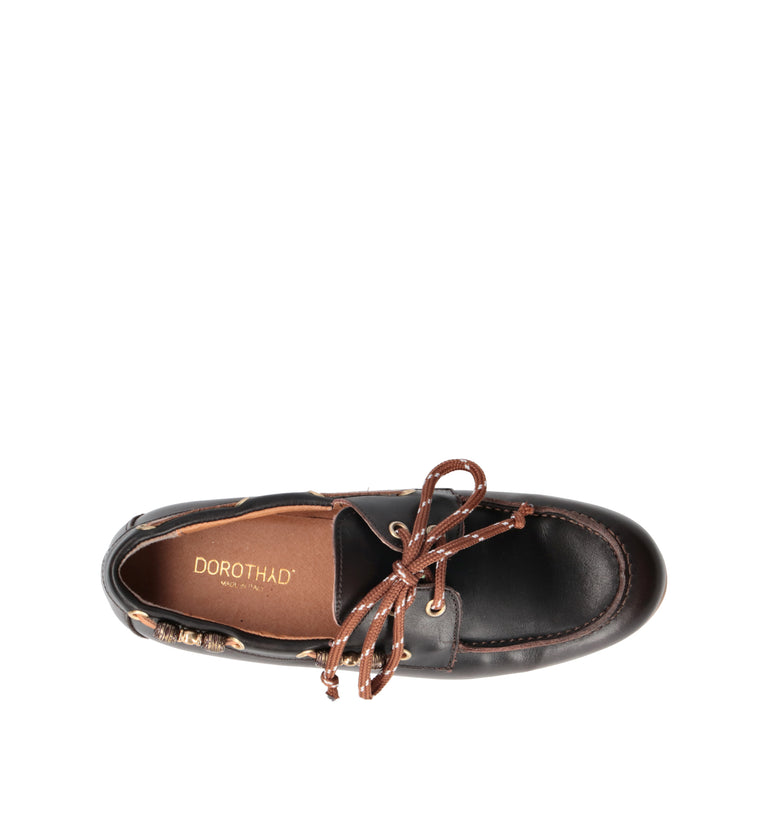 DOROTHYD Scarpa barca donna testa di moro in pelle