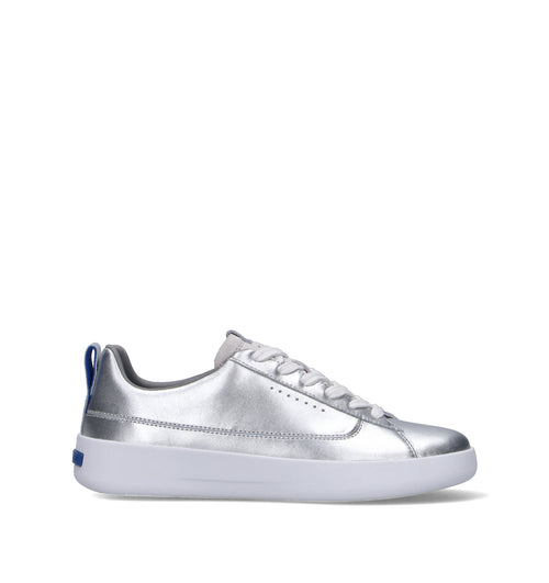GEOX Sneaker donna argento in pelle