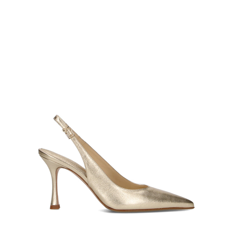 SERGIO LEVANTESI Slingback donna platino in pelle