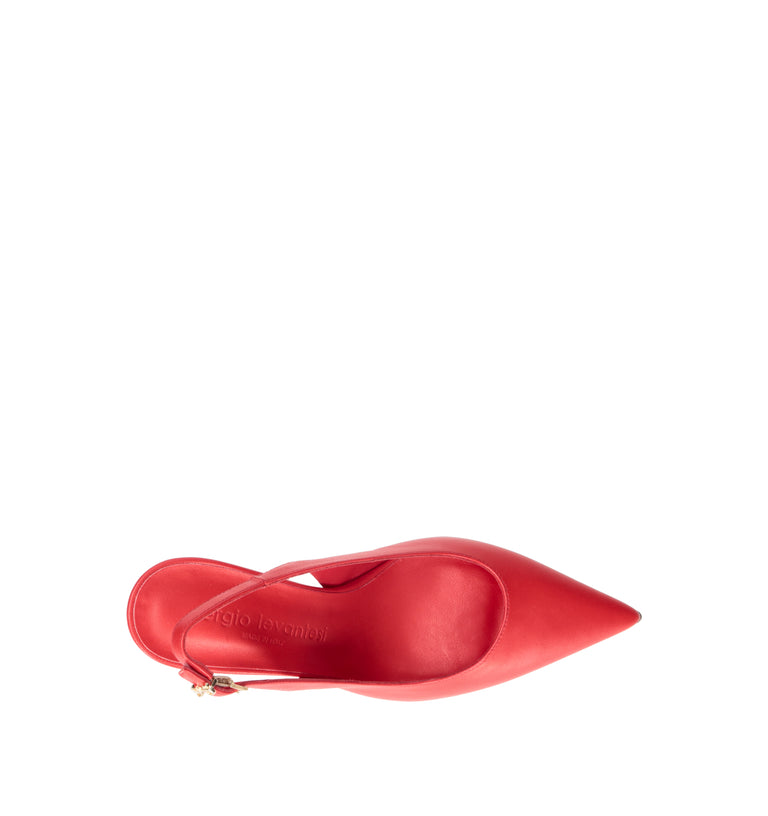SERGIO LEVANTESI Slingback donna rosso in pelle