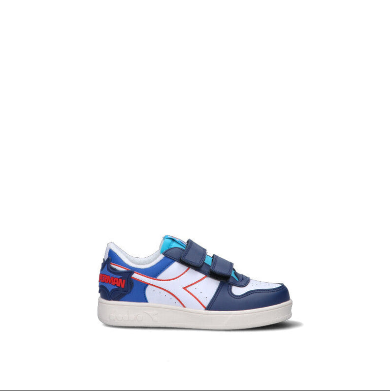 DIADORA Sneaker bimbo bianca/blu/azzurra/rossa in pelle