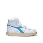 DIADORA HERITAGE - MI BASKET USED Sneaker donna bianca/azzurra in pelle