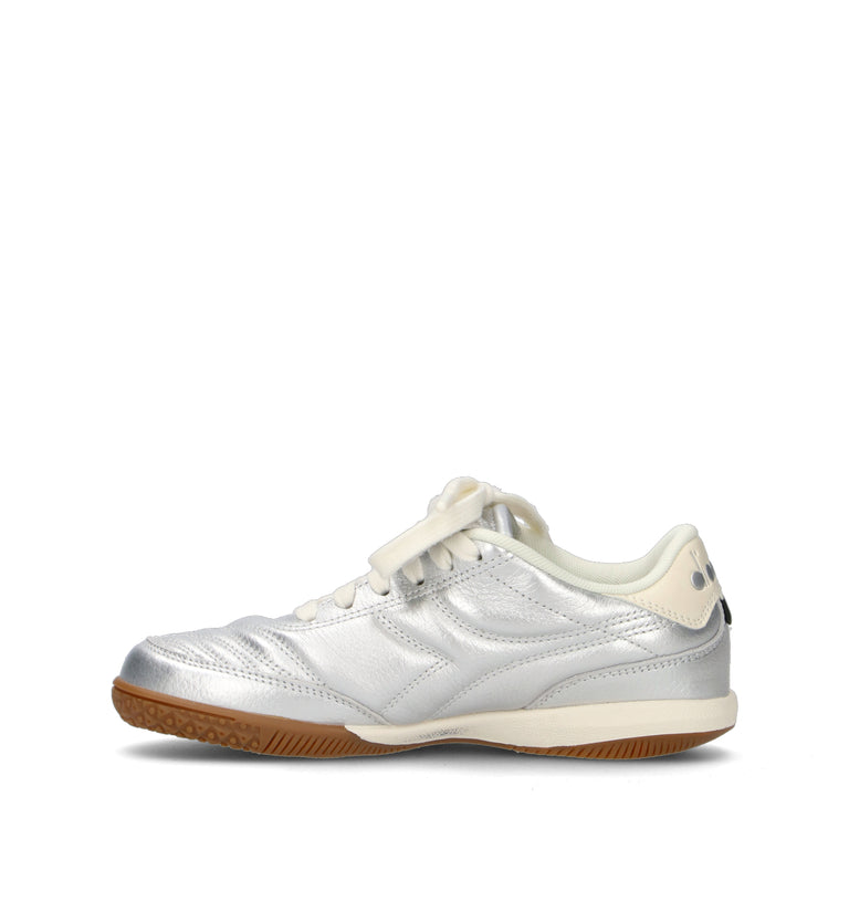 DIADORA GOLD INDOOR METALLIC Sneaker donna argento in pelle