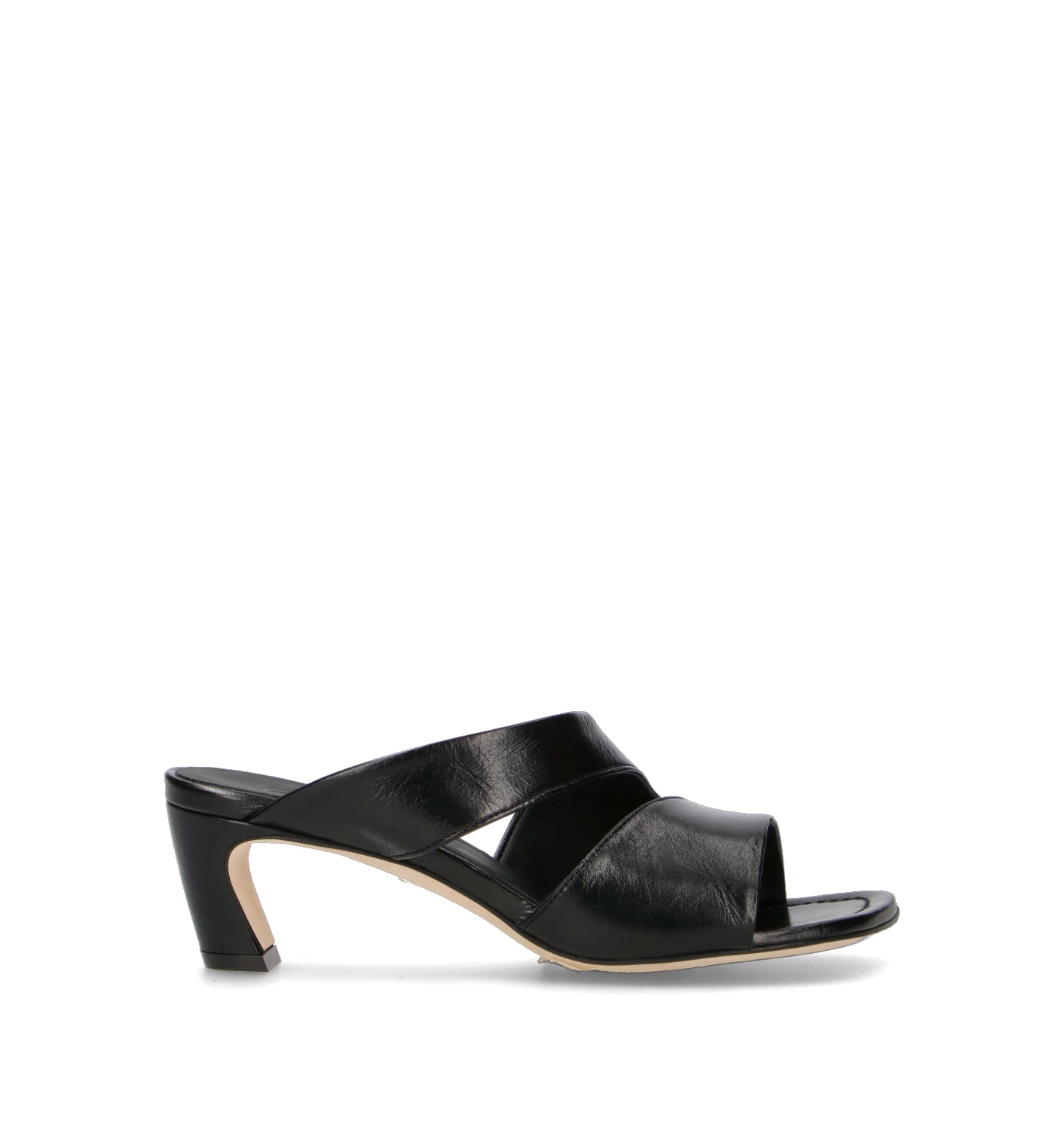POEVE Sandalo donna nero in pelle