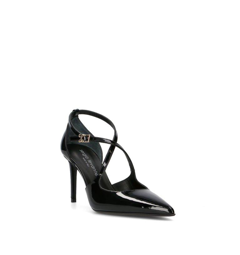 SERGIO LEVANTESI Décolleté donna nero in pelle