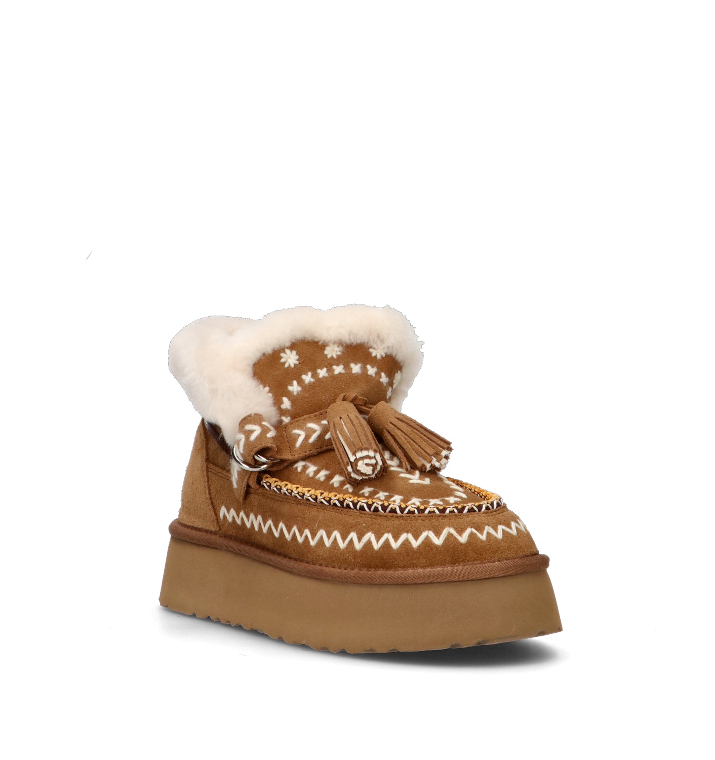 NANKU Stivaletto pelo donna cammello in suede