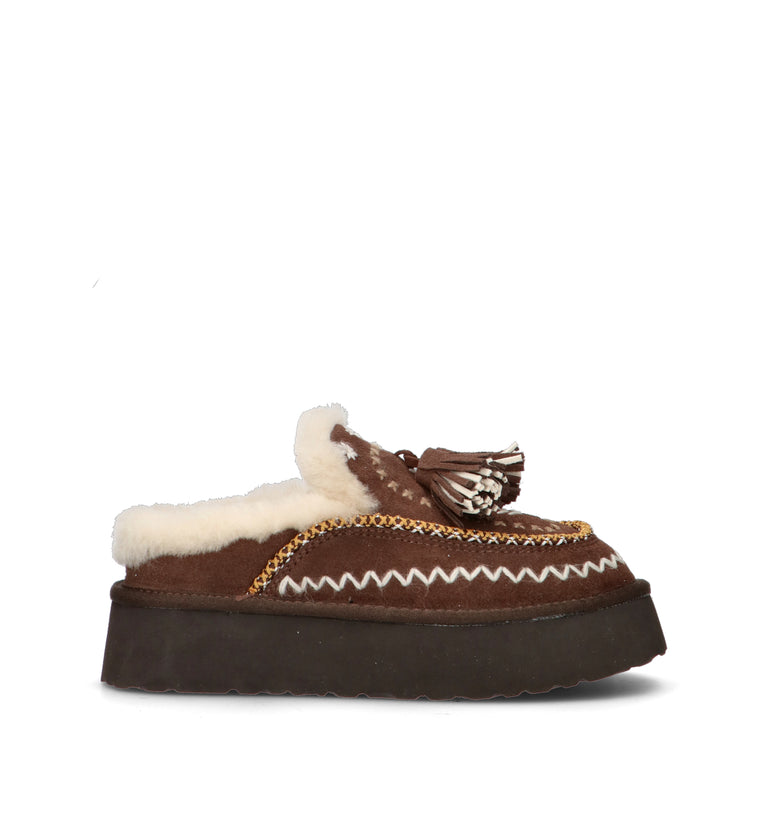 NANKU Sabot donna marrone in suede