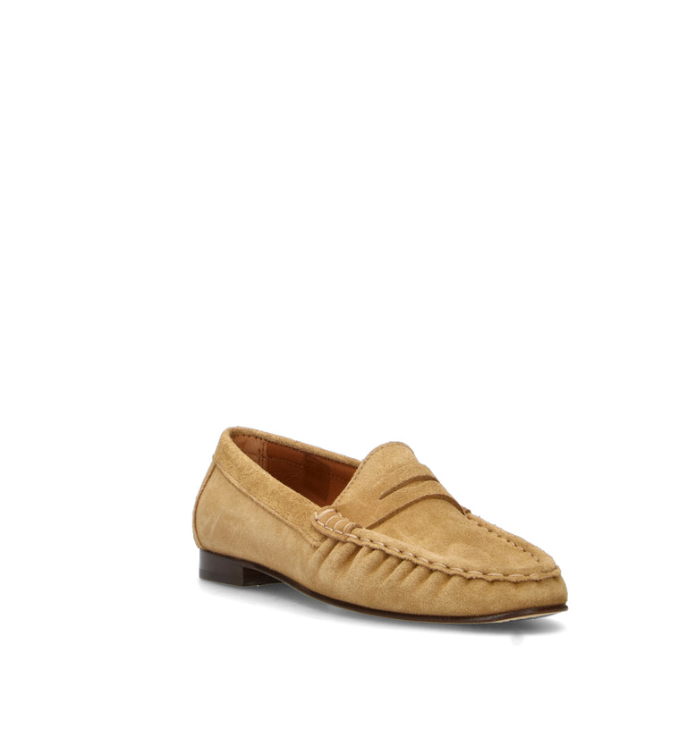 POEVE Mocassino donna beige in suede