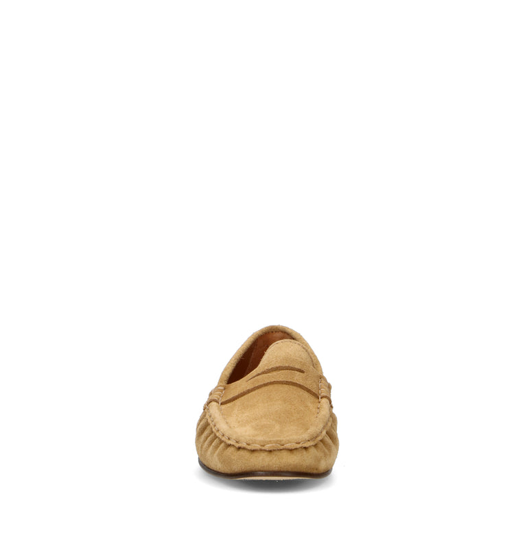 POEVE Mocassino donna beige in suede
